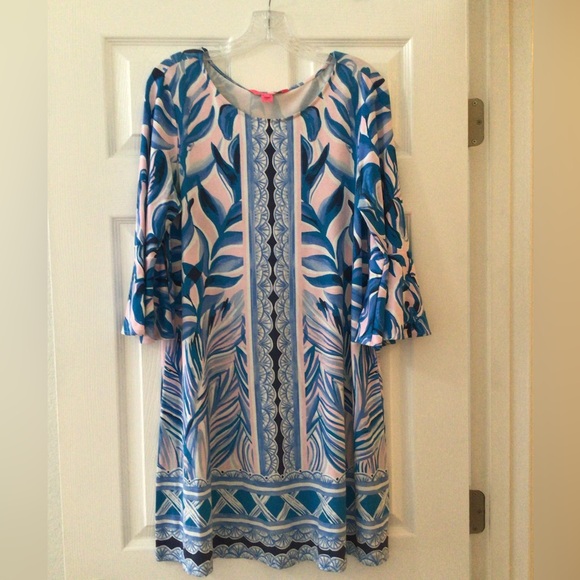 Lilly Pulitzer Dresses & Skirts - Lilly Pulitzer Ophelia Pink Tropic Heat Wave Swing Dress Size L